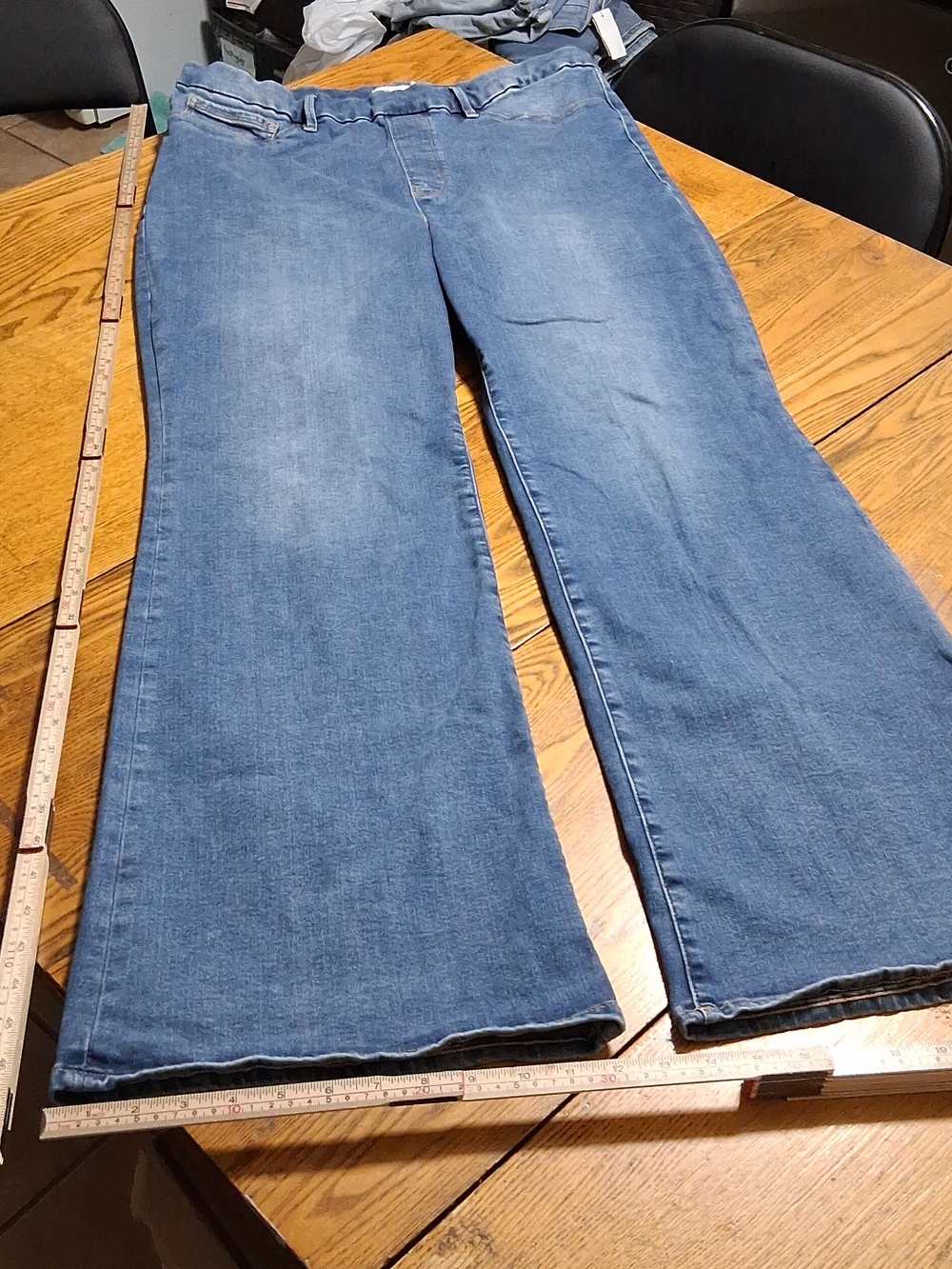 GOOD AMERICAN Jeans Womens 3XL XXXL BOOTCUT FLARE BLUE Denim Pants Preowned KICK